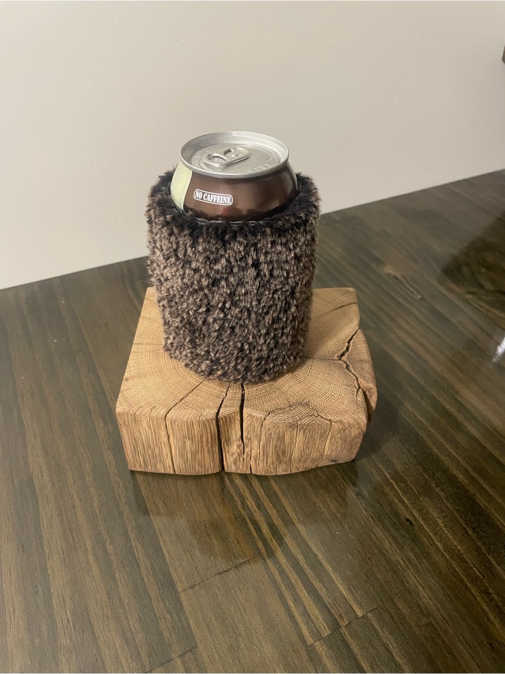 Sheep Shearling Can Cooler - Brown
